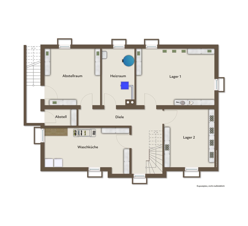 Der Grundriss Ihres Hauses im Kellergeschoss