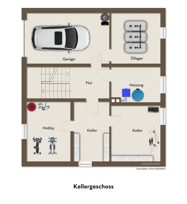 Der Grundriss Ihres Hauses im Kellergeschoss
